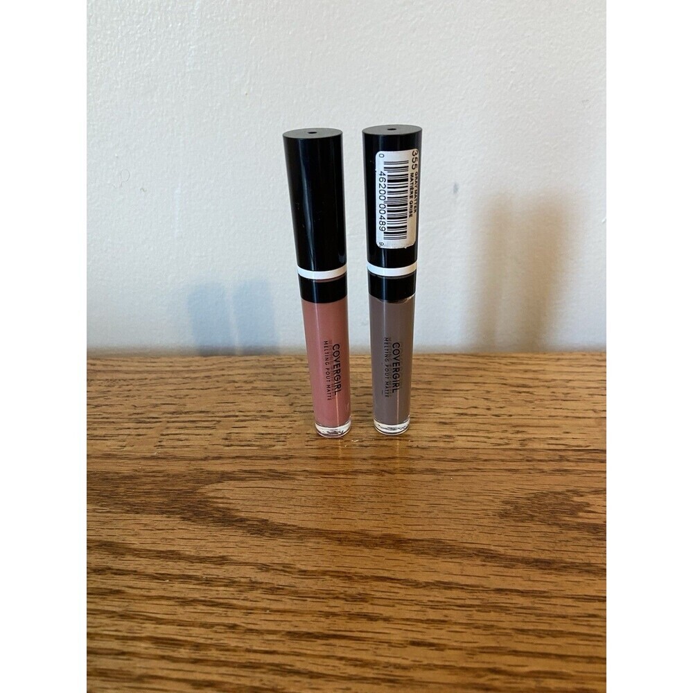 (2) Covergirl Melt Pout Matte Liquid Lipstick 310 Coral Chronicles Gray Matter